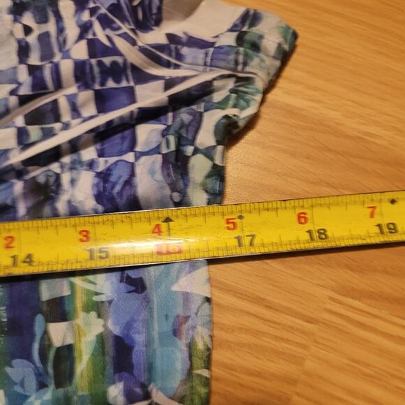 Womens Y2K Apt 9 Rhinestone Semi Sheer Purple/Green Pleated Blouse Shirt PM - Picture 4 of 7